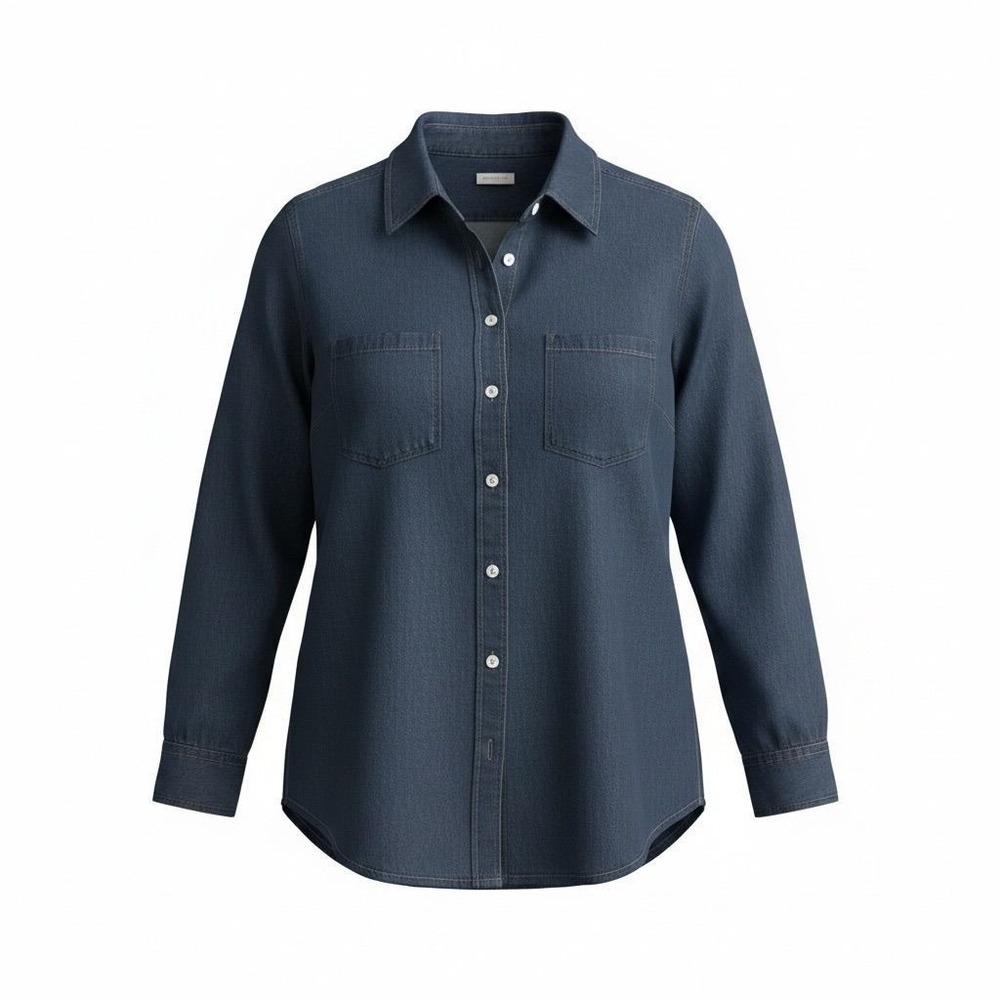 17 Faded Glory dark chambray denim shirt sz 1X 16W